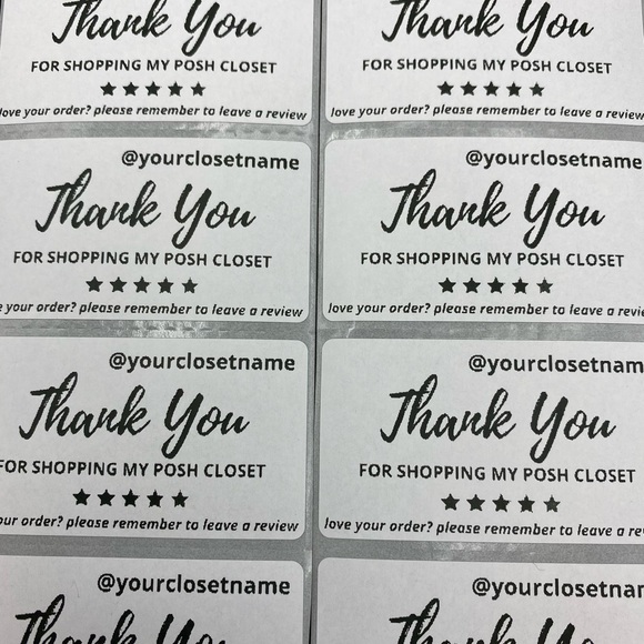 500 Personalized Custom Lot Bundle Thermal Labels PoshMark Closet Name O… - Picture 2 of 2